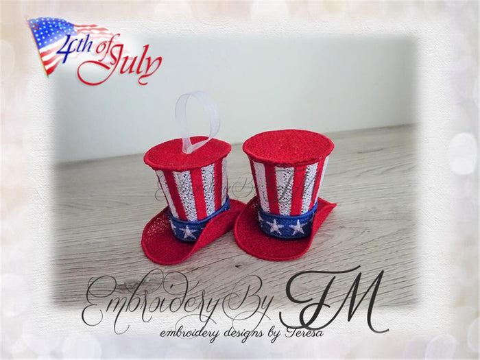 4th of July / Hat/ 5x7 hoop