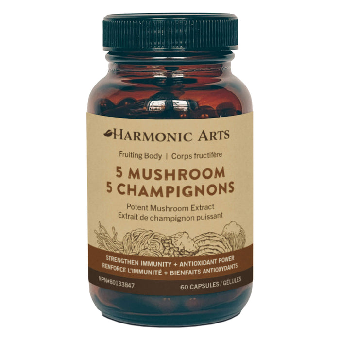 Bottle of Harmonic Arts 5 Mushroom 60 Capsules