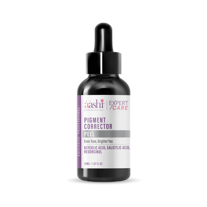 Aashi Pigment Corrector Peel 30ml featuring Aashi Chemical Peels, this chemical peel effectively reduces pigmentation and brightens skin tone.