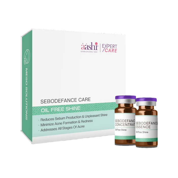 Aashi Sebodefance Care enhances skin luminosity while controlling sebum production, perfect for rejuvenating dull skin and reducing dark spots.