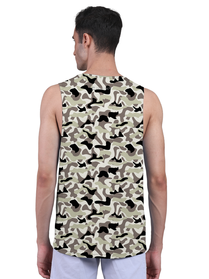 Active Fit For Men's Front Yoke Camouflage Regular Organic Bamboo Vest - Active Fit (Pack of 3)