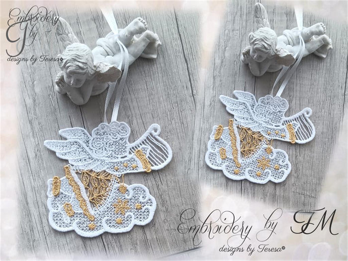 Angel christmas FSL No.1 /4x4 hoop/two variations