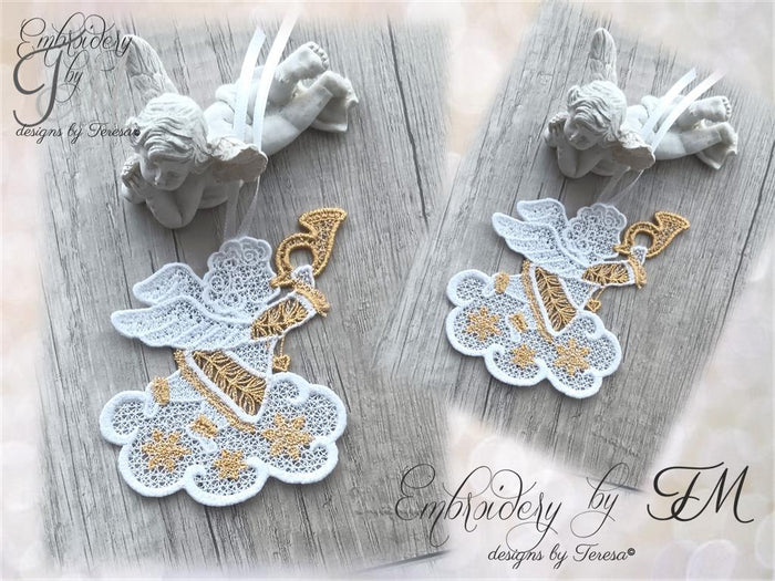Angel christmas FSL No.4 /4x4 hoop/two variations