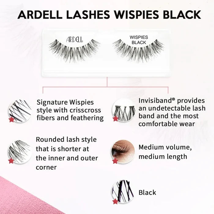 ARDELL Wispies The Original Feathered Lash With Invisiband 6 Pairs رموش صناعية من ارديل