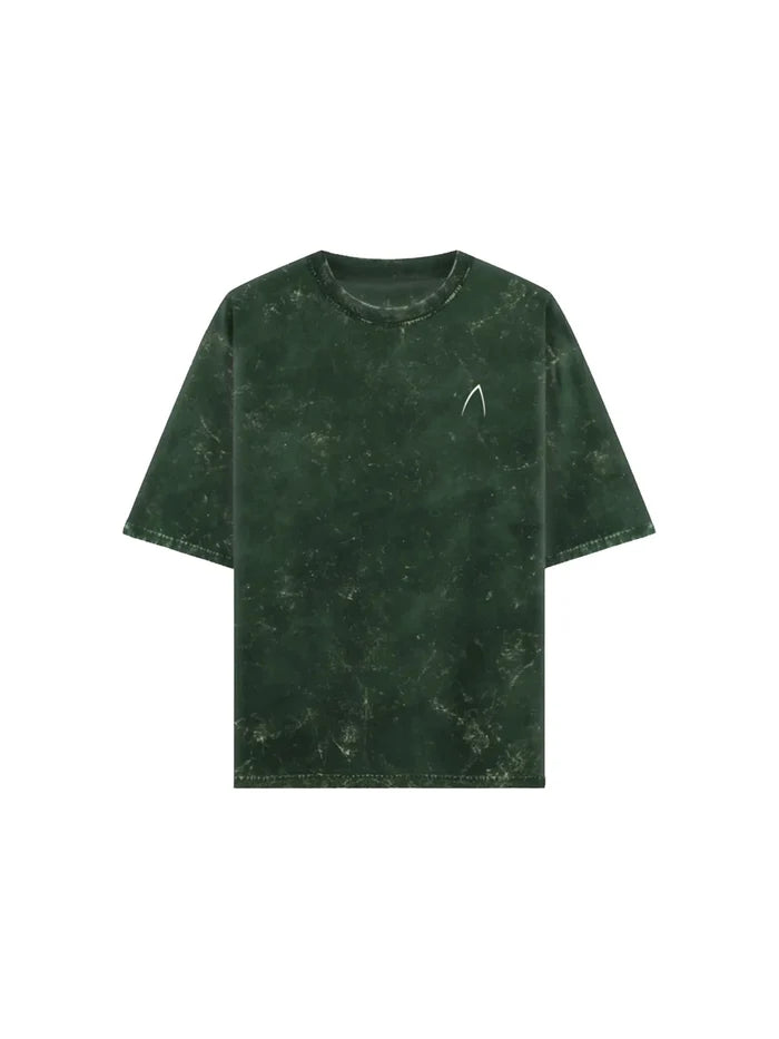 Arya Bottle Green Oversized Zodiac Sagittarius Print Half Sleeve Cotton T-Shirt