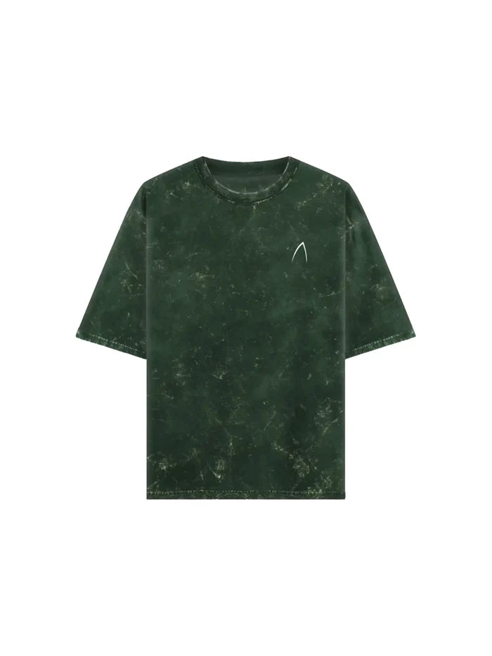 Arya Bottle Green Oversized Zodiac Taurus Print Half Sleeve Cotton T-Shirt