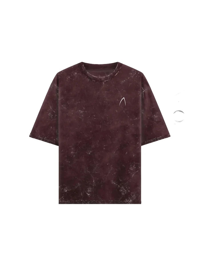 Arya Maroon Oversized Zodiac Capricorn Print Half Sleeve Cotton T-Shirt