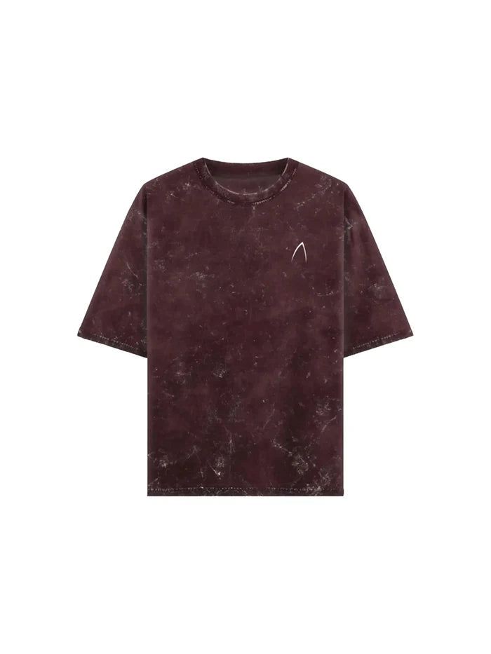 Arya Maroon Oversized Zodiac Pisces Print Half Sleeve Cotton T-Shirt