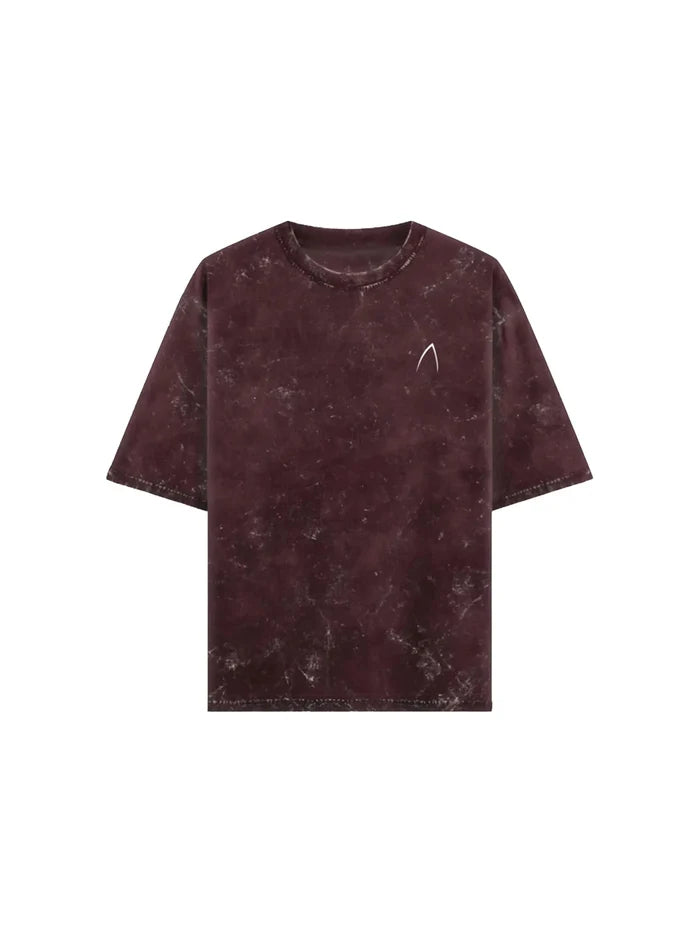 Arya Maroon Oversized Zodiac Sagittarius Print Half Sleeve Cotton T-Shirt