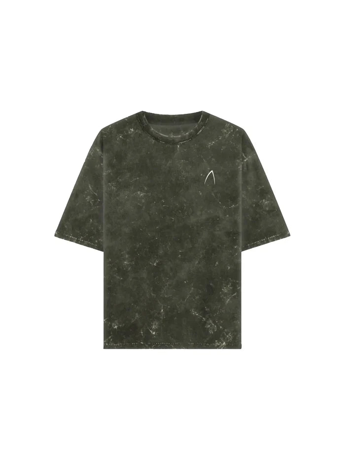 Arya Olive Green Oversized Zodiac Scorpio Print Half Sleeve Cotton T-Shirt