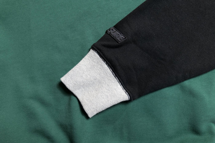 Authentics Embroidered Super Heavyweight Contrast 1/4 Zip - Black / Forest