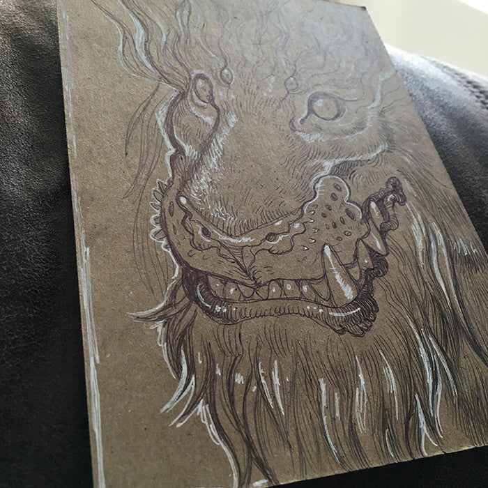 BALLPOINT PEN ILLUSTRATION ON KRAFT BOARD