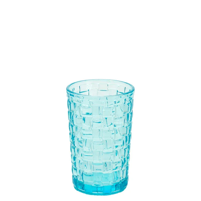 Blue Sea Basketweave Drinking Glass