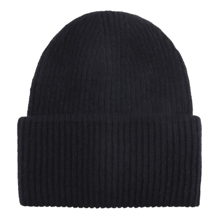 Cashmere beanie hue i marineblå