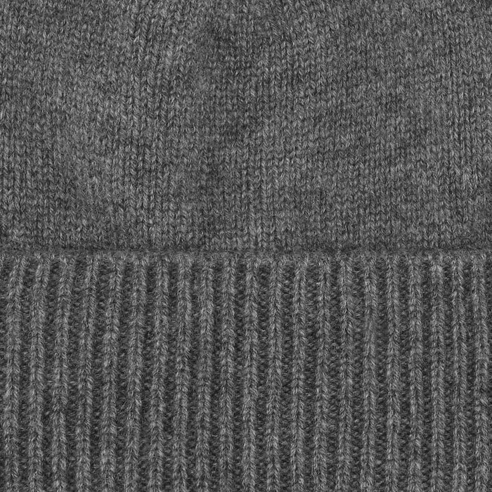 Cashmere hue med rib kant i mørkegrå