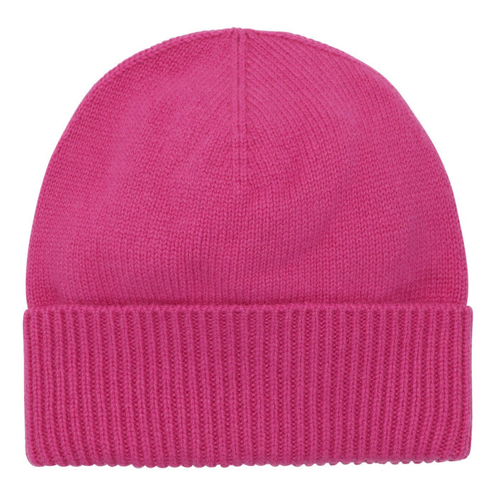 Cashmere hue med rib kant i pink
