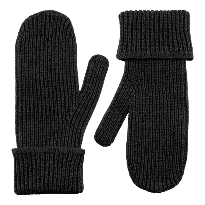 Cashmere rib luffer i sort