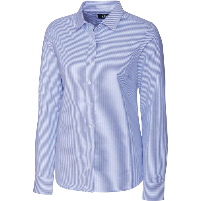 Cutter & Buck Women's Long Sleeve Stretch Oxford Stripe