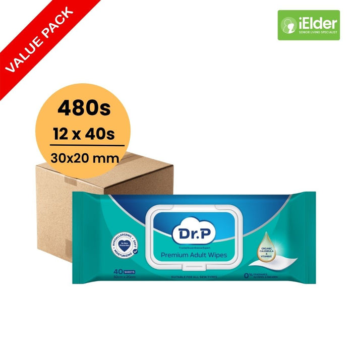Dr. P Premium Adult Wipes 40s x12 bags