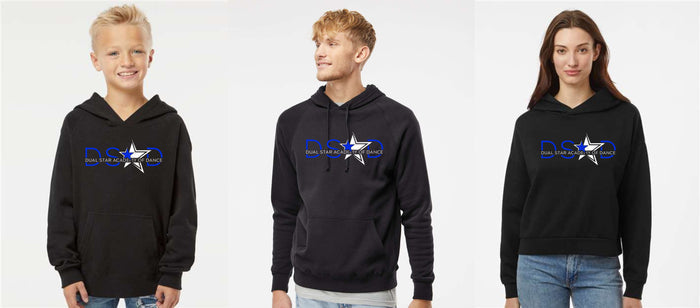Dual Star ONE SIDED Hoodie- Ladies, Youth, and Unisex
