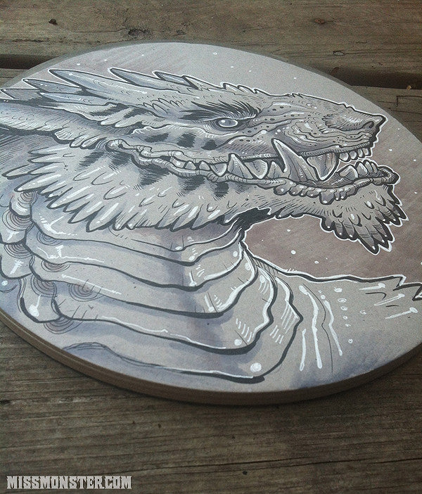 FANGY DRAGON- INK DRAWING