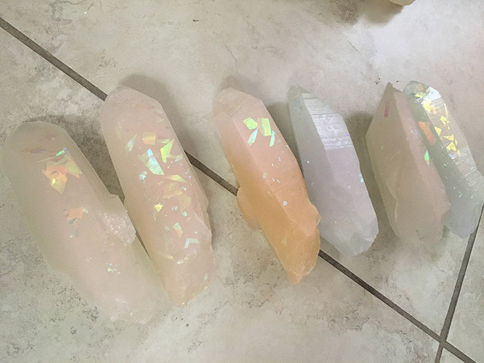 GARDEN CRYSTAL- CAST URETHANE GLOW IN THE DARK- IRIDESCENTS (REDDISH SPARKLE)