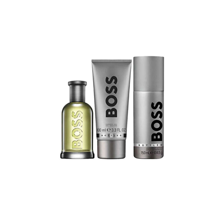 Gift Set : Boss Bottled EDT 100ml + Deo Spray 150ml + Shower Gel 100ml