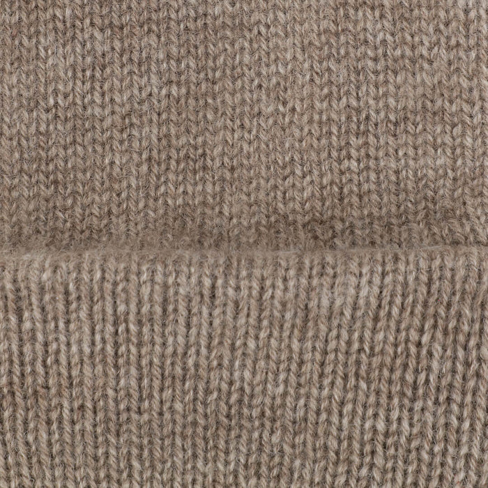 Glat strikket cashmere handsker i mørk beige