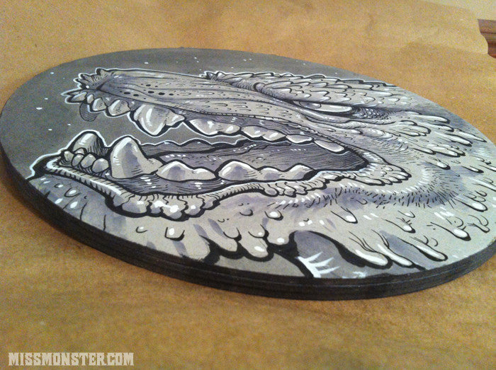 GODZILLA ORIGINAL INK DRAWING- GRUMPY