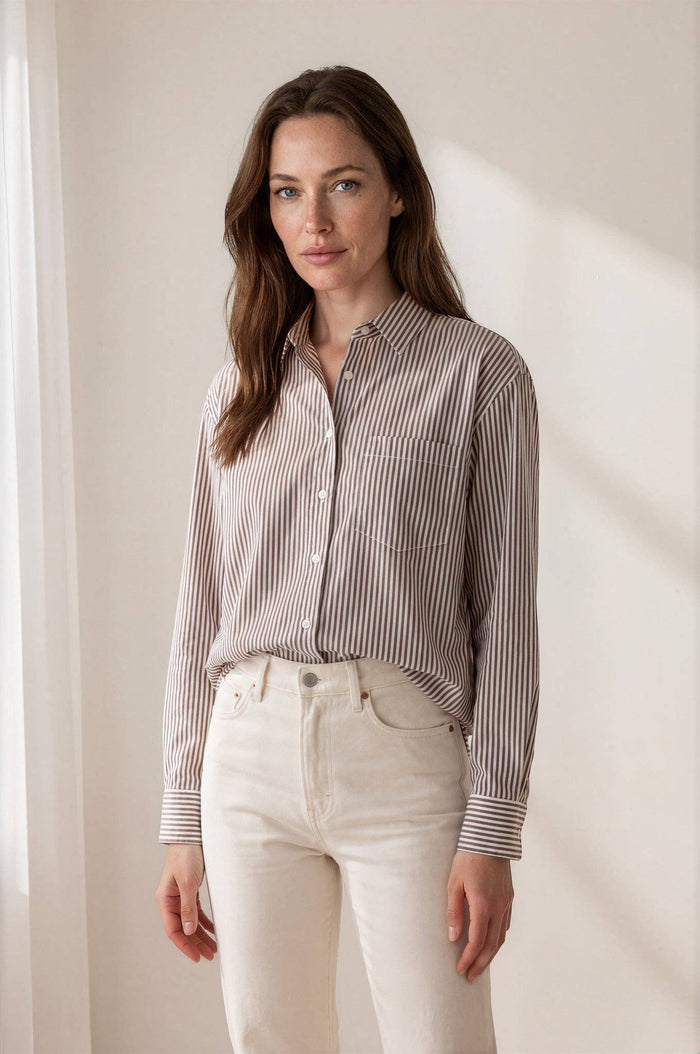 Good Boyfriend Shirt | Stripe Cocoa
