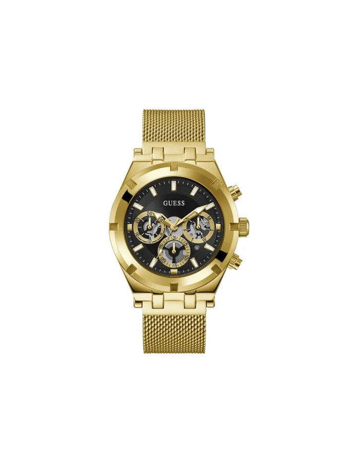 Guess Round Black Dial Analog Watch - GW0582G2