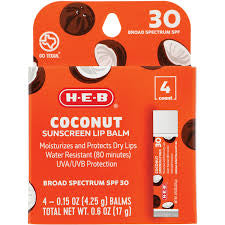 HEB Coconut Sunscreen Lip Balm بلسم الشفاه الواقي من الشمس بنكهة جوز الهند
