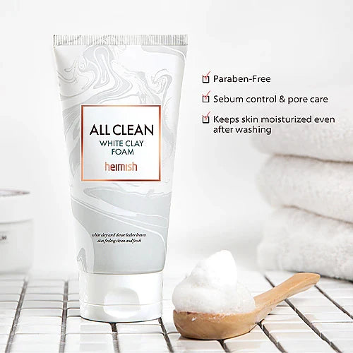 HEIMISH all clean white clay foam غسول البشرة بالطين الابيض من هيميش