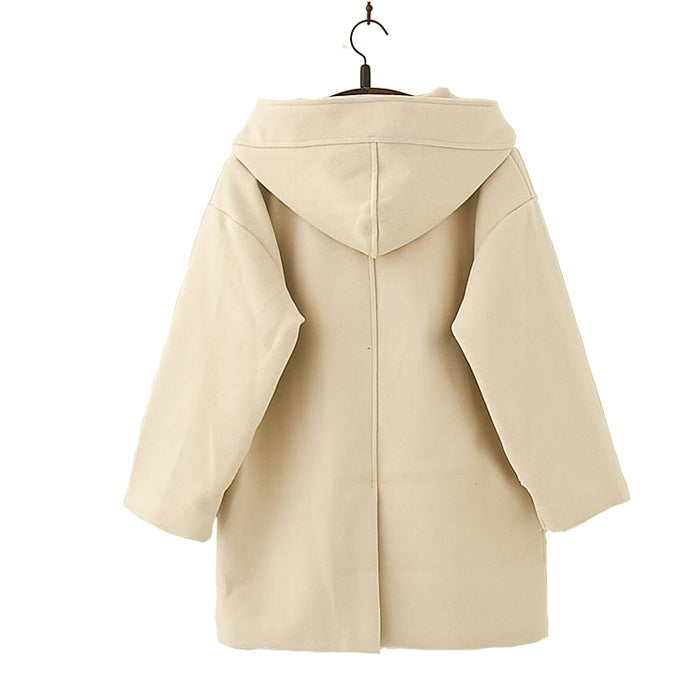 Japanese Long Hooded Coat with Horn Buckle