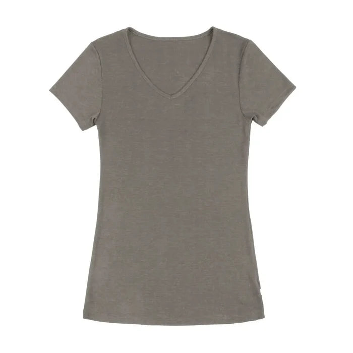 Joha uld silke t-shirt med v-hals beige