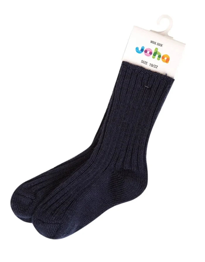 Joha OEKO-TEX®sokker uld blå til børn, kvinder og mænd.