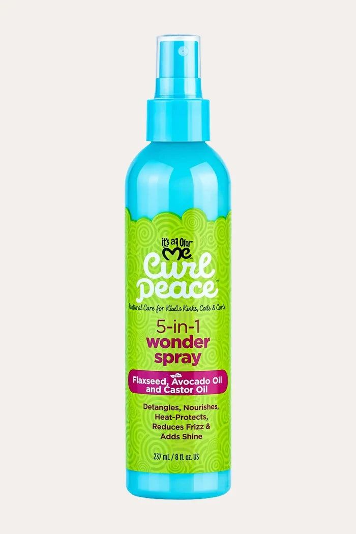 JUST FOR ME CURL PEACE 5-IN-1 WONDER SPRAY 8oz | Leave In Conditioner for Kids JUST FOR ME