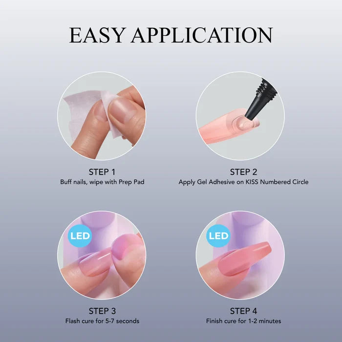KISS Salon X-Tend Led Soft Gel System Starter Kit Flawless Salon Gel Nail Extention اظافر صناعية ناعمة