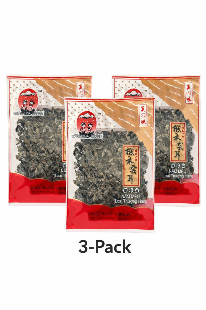 Kotashima dried wood ear fungus black fungus Asian soup hot and sour ingredient 3-pack