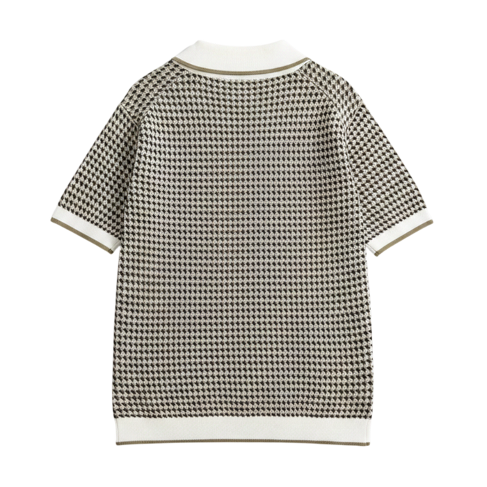 Loose Polo in Houndstooth Cotton