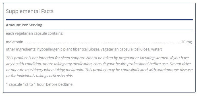 Melatonin 3mg 180 capsules by Pure Encapsulations