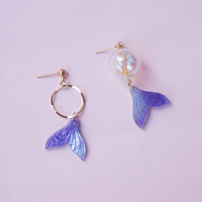 mermaid glass earrings