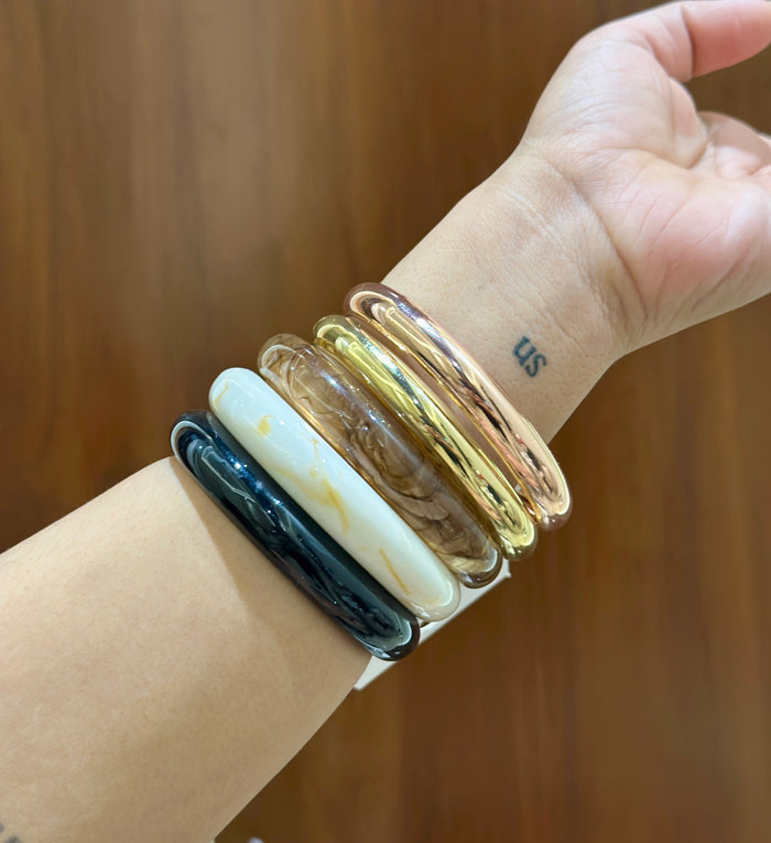 Modern Resin Bangle Stack Set Of 5 RB011
