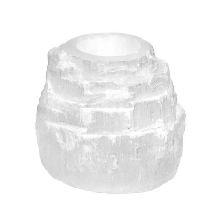 Natural Selenite Tea Light Candle Holder