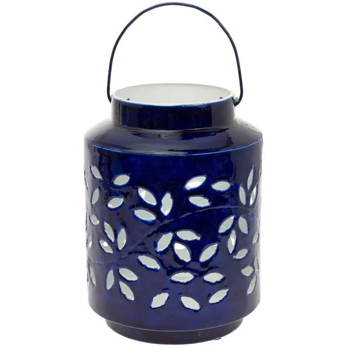 Navy Metal Lantern Large