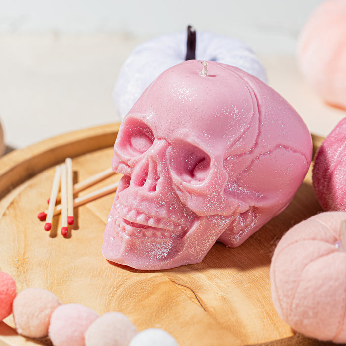 Pastel Pink Skull Candle Kit