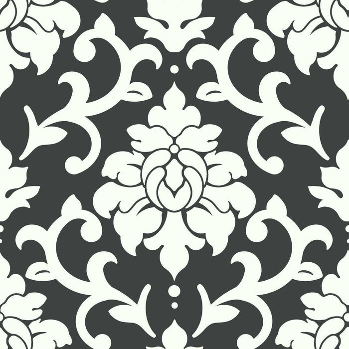 RoomMates Damask Black Peel & Stick Wallpaper - EonShoppee