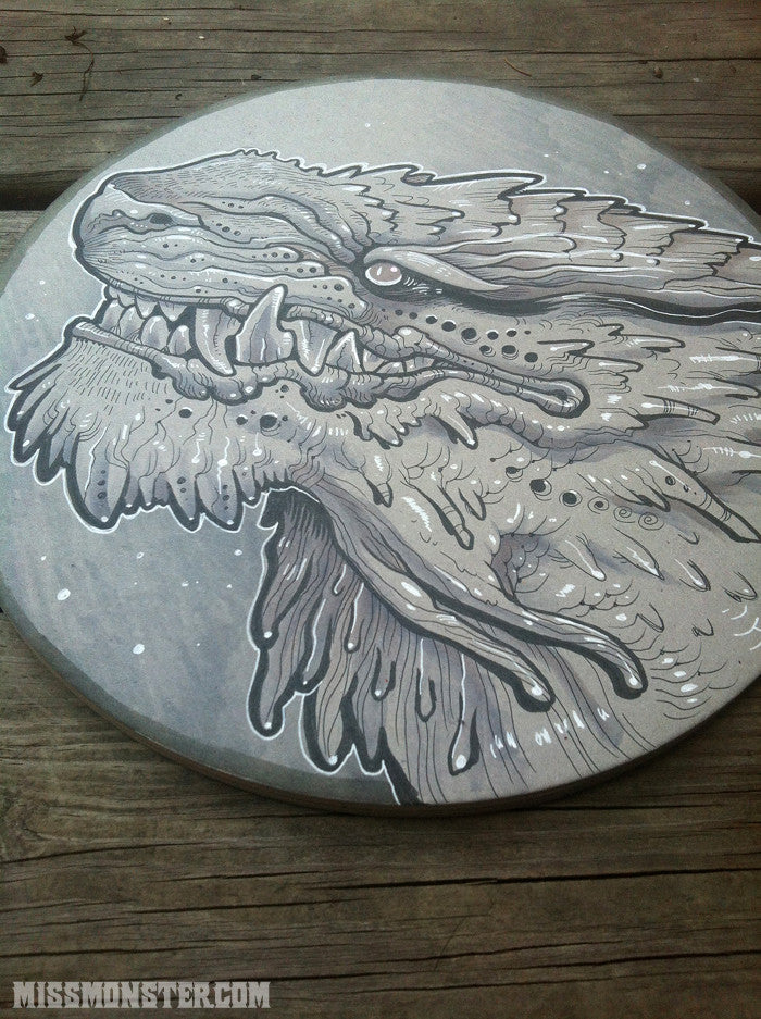 SCALEY FOO CREATURE- INK DRAWING