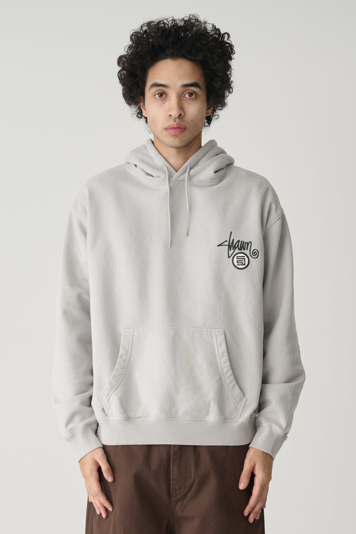 Shawn Dot Hooded Fleece - Washed Grey