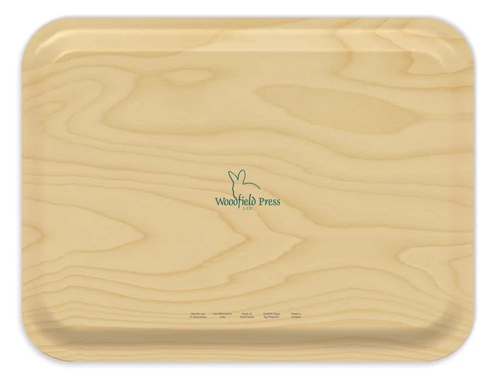 Skiing Bears Birch Wood Tray